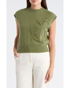 DR2 by Daniel Rainn Floral Appliqué Sweater - Green