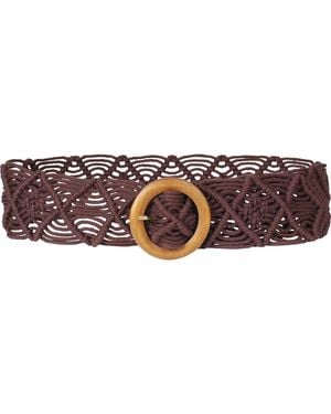 Linea Pelle Macrame Braided Belt - Brown