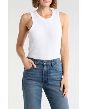 Madewell Ribbed Stretch Cotton Cutaway Tank - White