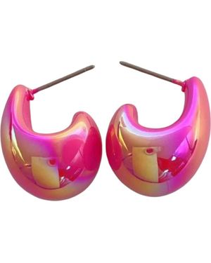 MacRae & Co Mini Teardrop Hoop Earrings - Pink