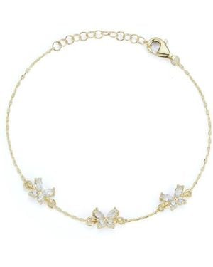 Glaze Jewelry Cubic Zirconia Butterfly Station Chain Bracelet - White