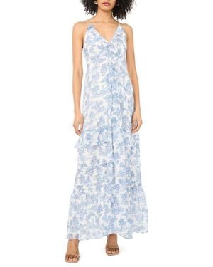 1.STATE Ruffle Maxi Dress - Blue