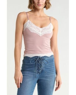 Vigoss Lace-Trimmed Knit Cami - Blue