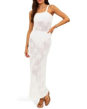 Beach Riot Conrad Cotton Floral Jacquard Sundress - White