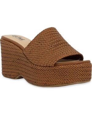 Shu Shop Josie Platform Slide Sandal - Brown