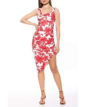 Alexia Admor Lisa Asymmetric Midi Dress - Red