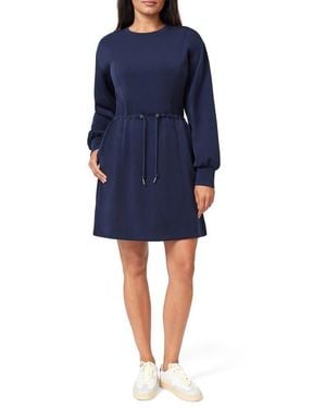 Scotch & Soda Long Sleeve Drawstring Waist Minidress - Blue