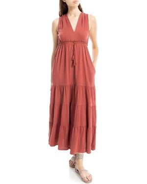 Max Studio Tassel Tie Maxi Dress - Red