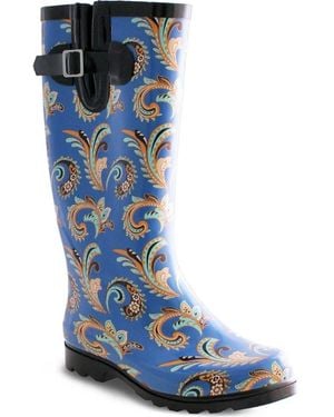 Nomad Paisley Waterproof Rain Boots - Blue