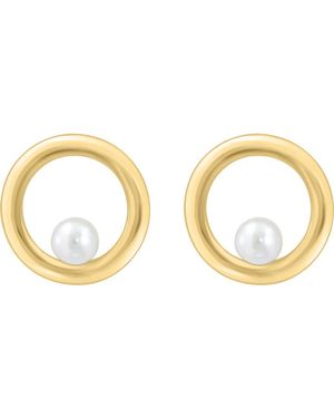 Effy Freshwater Pearl Circle Stud Earrings - Metallic