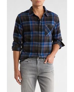 Quiksilver Buffalo Plaid Cotton Flannel Shirt - Blue