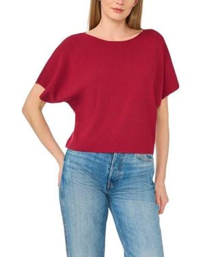 Halogen® Short Sleeve Crop Sweater - Red