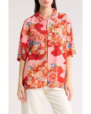RE/DONE Floral Button-Up Shirt - Red