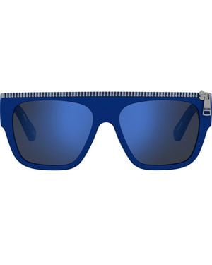 Moschino 56Mm Square Sunglasses - Blue
