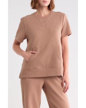 DKNY Crewneck Sweatshirt With Kangaroo Pocket - Natural
