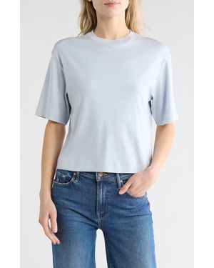 Vince Wide Sleeve Crop T-Shirt - Blue