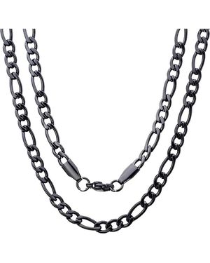 Steeltime Set Of 2 Figaro Chain Necklaces - Metallic