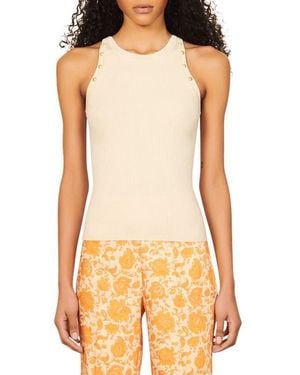 Sandro Chicago Rib Grommet Accent Tank - Orange