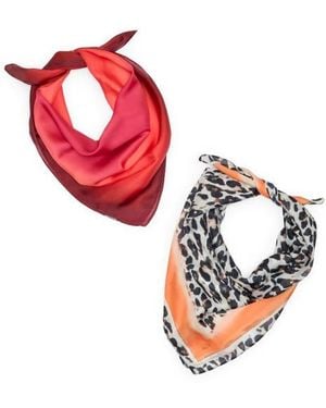 Vince Camuto Assorted 2-Pack Square Scarves - Red