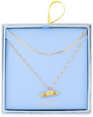 Leith Two Row Taxi Layered Necklace - Blue