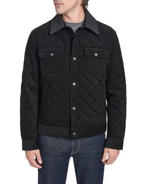 Cole Haan Quilted Shirt Jacket - Black
