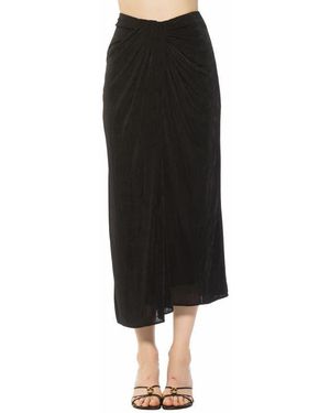 Alexia Admor Isla Draped Midi Skirt - Black