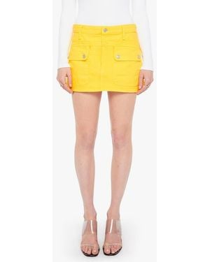 Mother The Short Term Memory Denim Miniskirt - Yellow