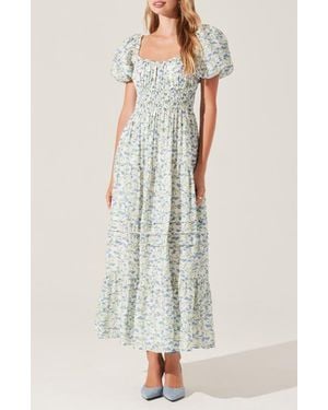 Astr Florentina Floral Print Smocked Dress - Multicolor