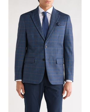 Duchamp Slim Fit Plaid Sport Coat - Blue