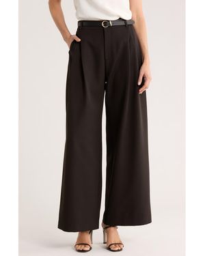 Gemma Jane Double Pleat Wide Leg Pants - Black