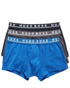 BOSS Assorted 3-Pack Stretch Cotton Trunks - Blue