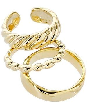 Panacea Set Of 3 Rings - Metallic