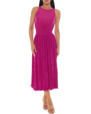 Marina Sleeveless Pleated Midi Dress - Pink