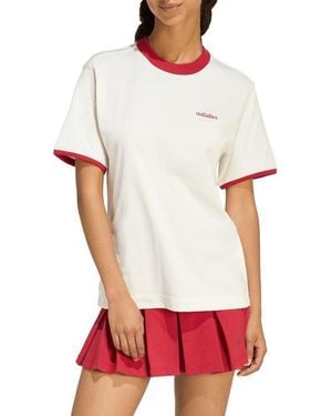 adidas Embroidered Logo Crewneck T-Shirt - White