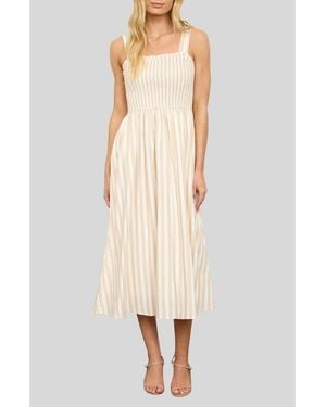 AUGUST SKY Stripe Sundress - White