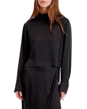 Solid & Striped The Leau Satin Top - Black