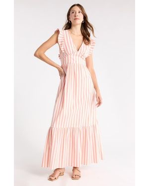1901 Ruffle Sleeve Maxi Dress - Pink