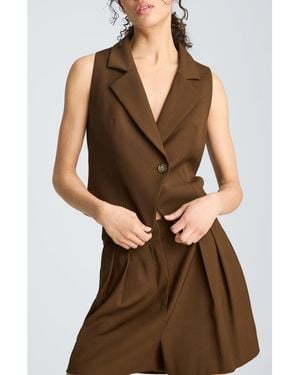 Kenneth Cole Notch Collar Vest - Brown
