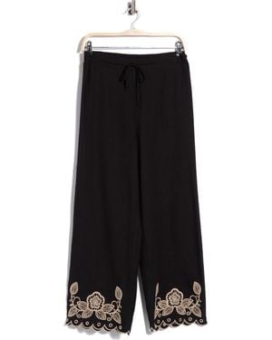 Ellen Tracy Embroidered Pants - Black