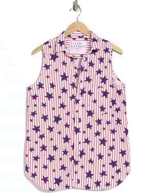 Frank & Eileen Cotton Sleeveless Button-Up Shirt - Pink