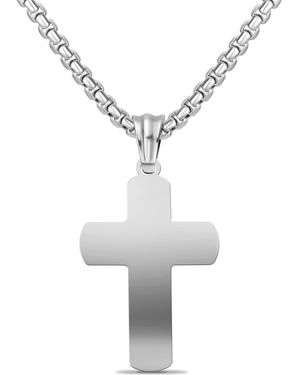 EDFORCE Polished Cross Pendant Necklace - White
