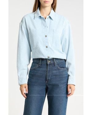 Rag & Bone Jax Textured Button-Up Shirt - Blue
