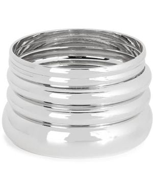 Natasha Couture 5-Pack Bangle Bracelets - White