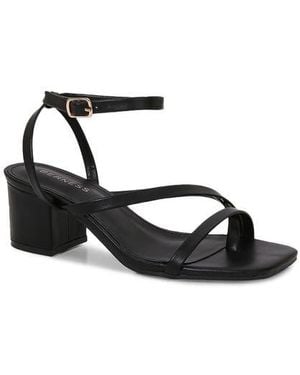 BERNESS Strappy Block Heel Sandal - White