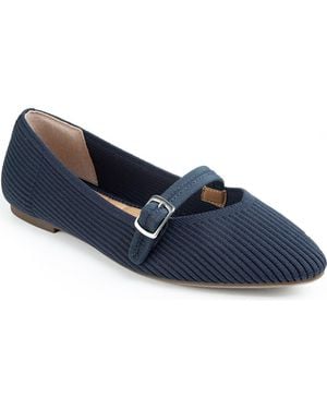 Me Too Glory Rib Knit Mary Jane Flat - Blue