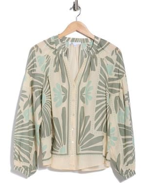 DR2 by Daniel Rainn Long Sleeve Cotton Top - Green