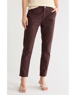 AG Jeans Caden Gingham Tapered Casual Pants - Brown