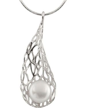 Splendid Freshwater Pearl Pendant Necklace - White