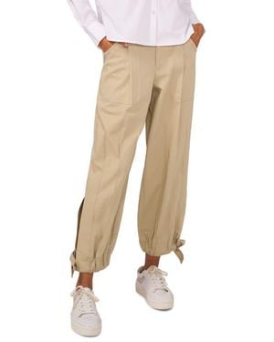 Parker High Waist Ankle Tie Pants - Natural