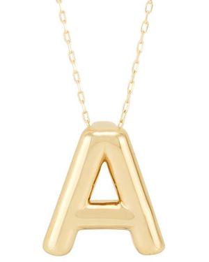 Frankie & Zoe Initial Pendant Necklace - Metallic